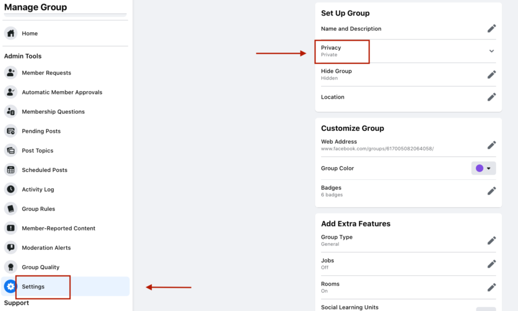 Facebook Groups Church Contact Management Software Screenshot
