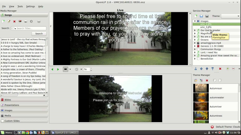 openlp free church presentation software screenshot