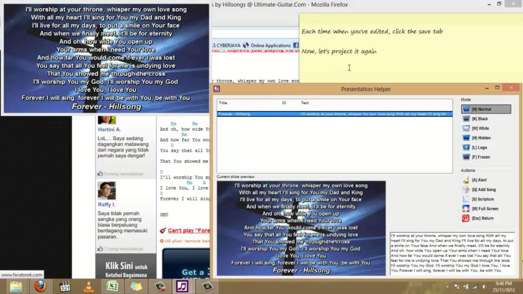 opensong free church presentation software screenshot