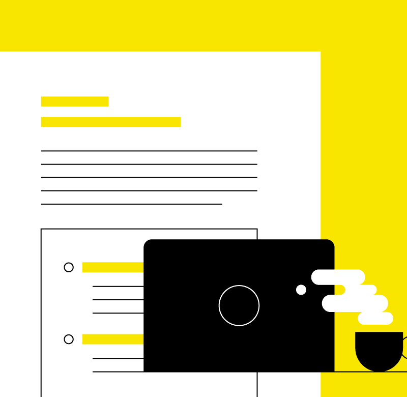 illustration of a laptop in front of a church business meeting agenda outline
