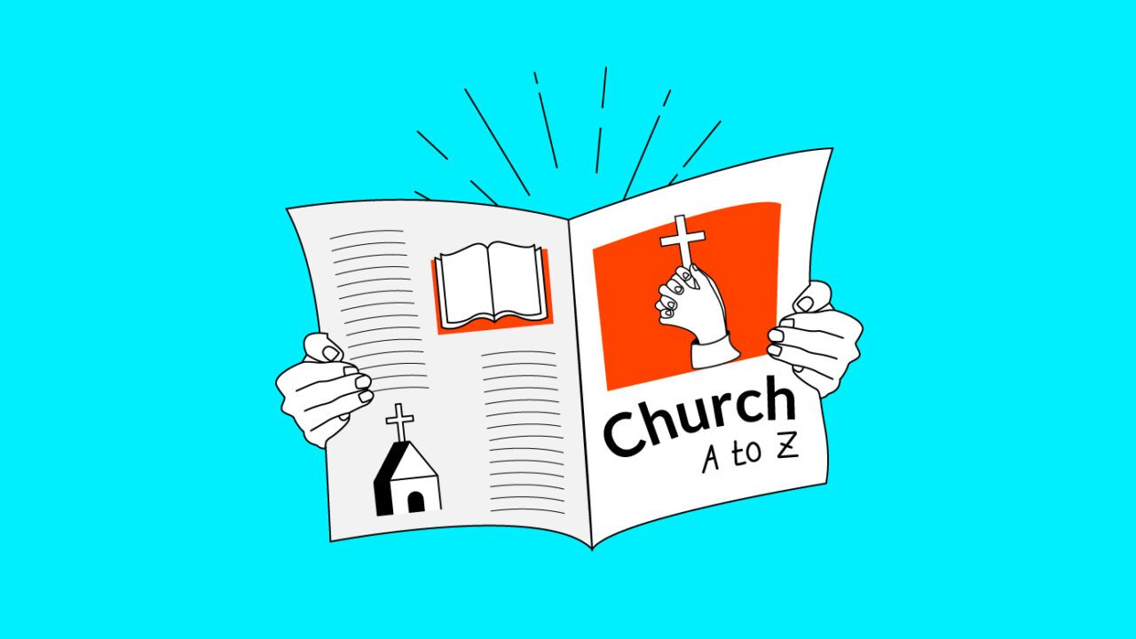 hands holding a church bulletin for examples of church bulletins